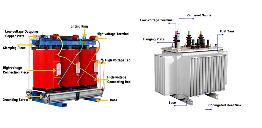 difference between dry and oil type transformer